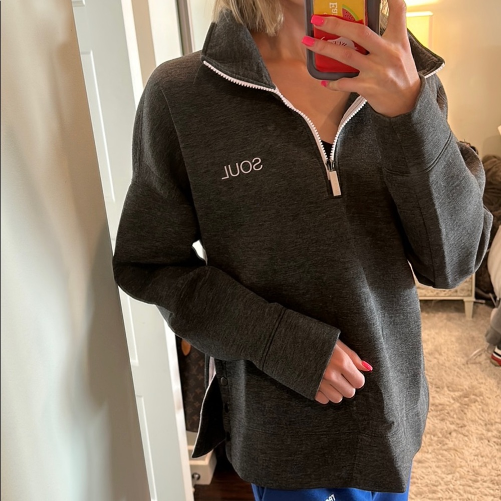 Soulcycle gray pullover